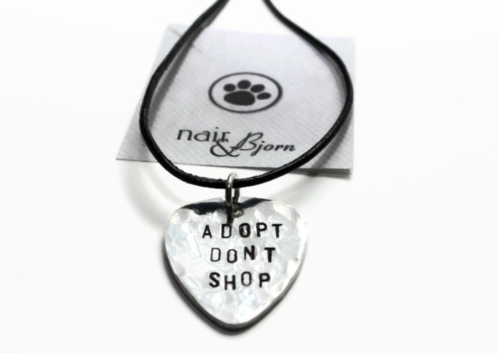 Guitar Pick Unisex Necklace Guitar Pick Unisex Necklace: Adopt Dont Shop