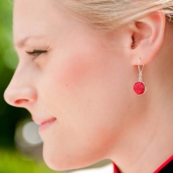 A custom pair of our There's No Place Like Home Earrings designed for the bridesmaids in a wedding in British Columbia.  Photo by Jamie Allport Photography