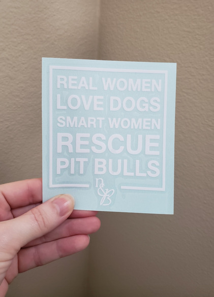 Smart Women Rescue Pit Bulls Car Transfer Decal